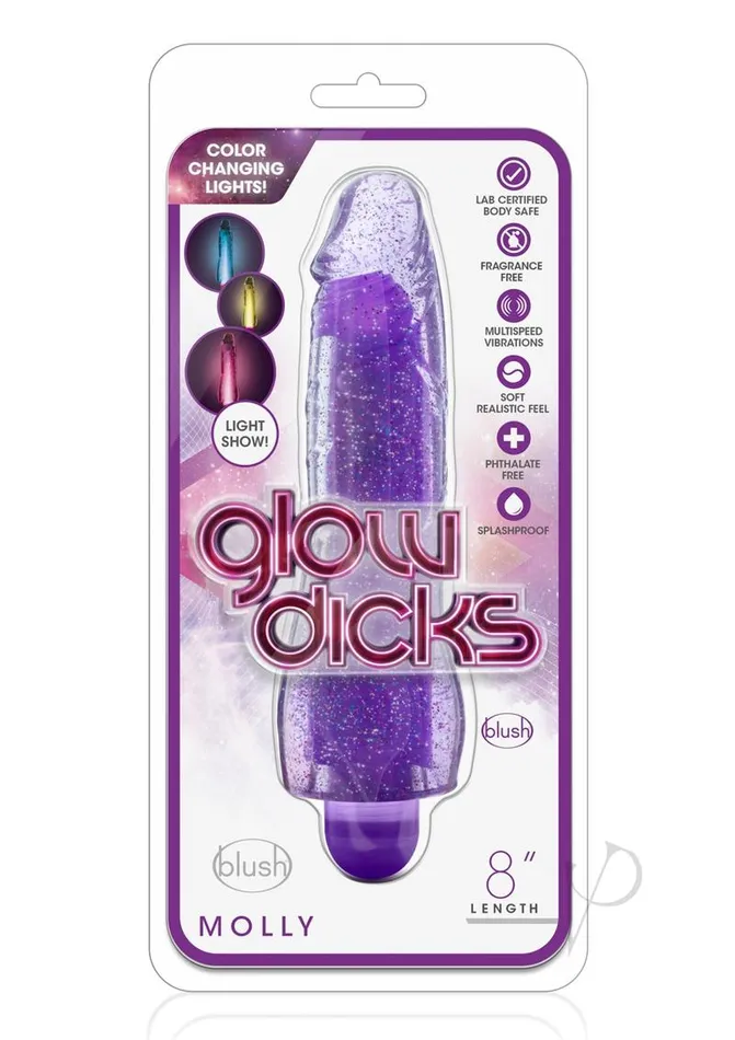 Glow Dicks Glow Dicks Molly Glitter Vibrator Purple Vibrators