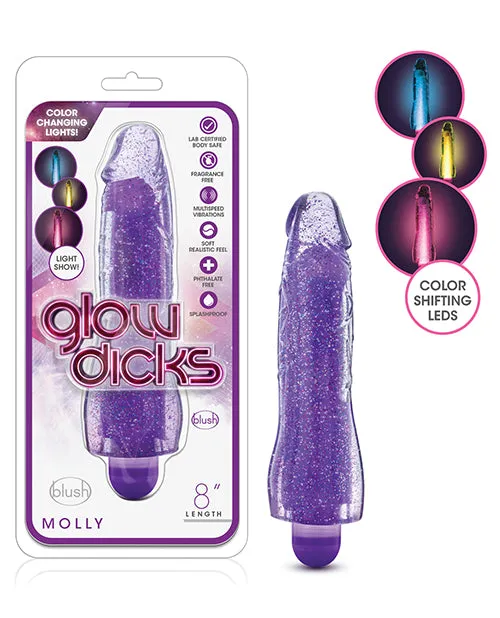 Glow Dicks Glow Dicks Molly Glitter Vibrator Purple Vibrators