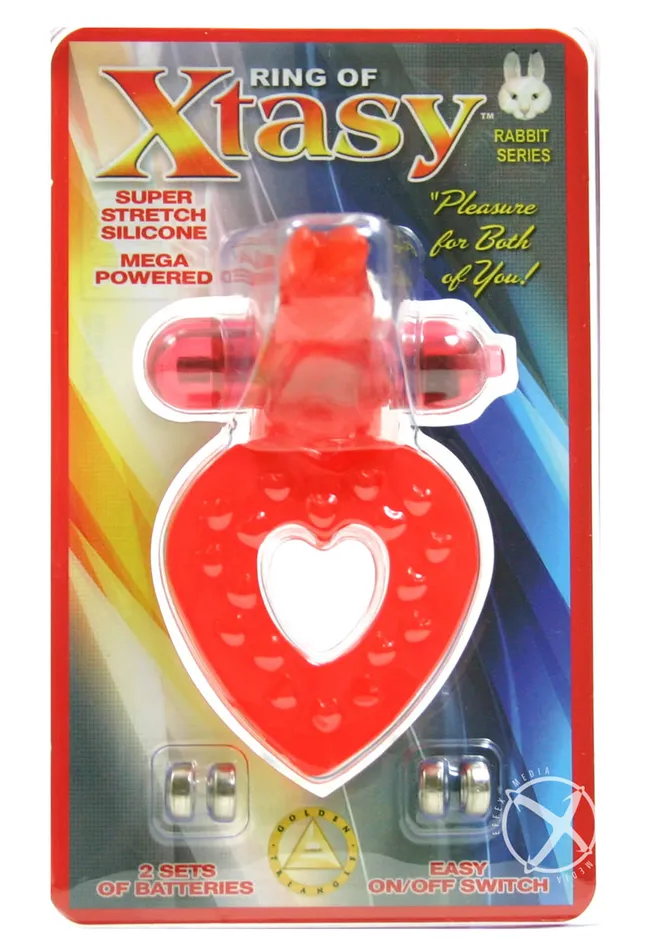Golden Triangle Male Sex Toys Ring of Xtasy Rabbit Series Silicone Heart Cock Ring Red Golden Triangle Male Sex Toys Ring of Xtasy Rabbit Series Silicone Heart Cock Ring Red