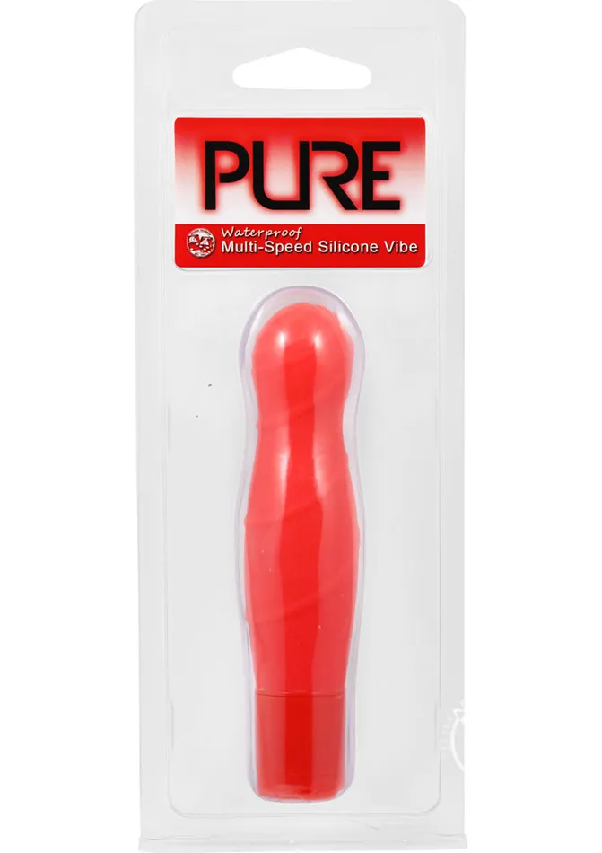 Golden Triangle Vibrators Pure Caress Multi Speed Silicone Vibrator Coral