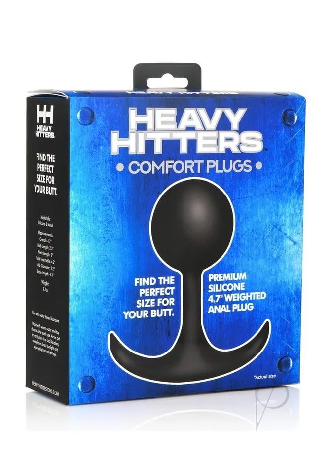 Heavy Hitters Heavy Hitters Comfort Plugs Premium Silicone Weighted Round 47in Black Anal