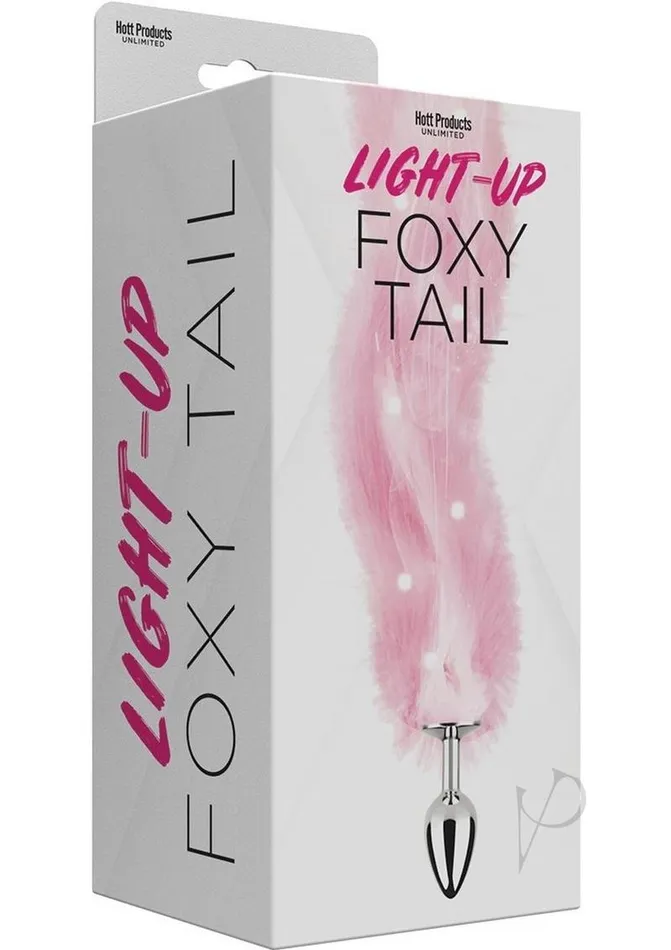 Hott Products Anal Foxy Tail Silicone Butt Plug Pink