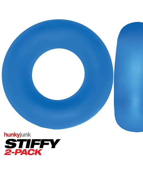 Hunkyjunk Hunkyjunk Stiffy Bulge Silicone Cock Rings 2 pack Teal Ice Male Sex Toys