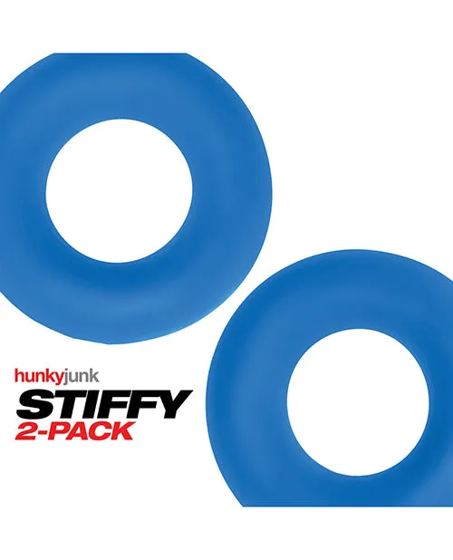 Hunkyjunk Hunkyjunk Stiffy Bulge Silicone Cock Rings 2 pack Teal Ice Male Sex Toys