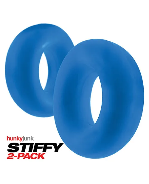 Hunkyjunk Hunkyjunk Stiffy Bulge Silicone Cock Rings 2 pack Teal Ice Male Sex Toys