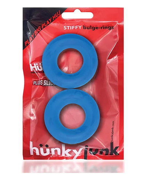 Hunkyjunk Hunkyjunk Stiffy Bulge Silicone Cock Rings 2 pack Teal Ice Male Sex Toys