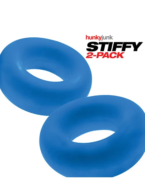 Hunkyjunk Hunkyjunk Stiffy Bulge Silicone Cock Rings 2 pack Teal Ice Male Sex Toys