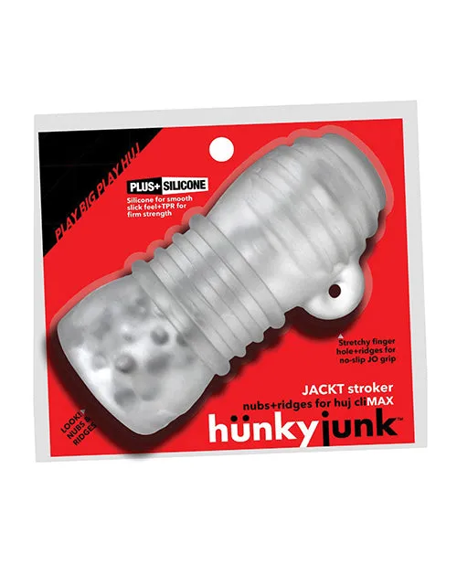 Hunkyjunk Male Sex Toys Hunkyjunk Jackt Textured Stroker Clear Ice