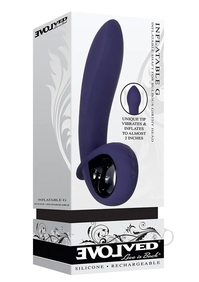 Inflatable G Silicone Rechargeable Vibrator Purple Evolved Vibrators