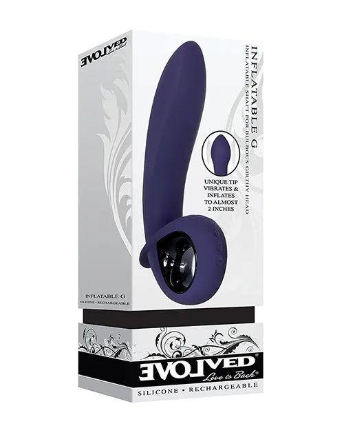 Inflatable G Silicone Rechargeable Vibrator Purple Evolved Vibrators