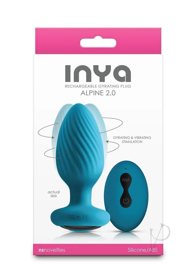 Inya Alpine 20 Rechargeable Silicone Anal Plug with Remote Control Teal Inya Male Sex Toys
