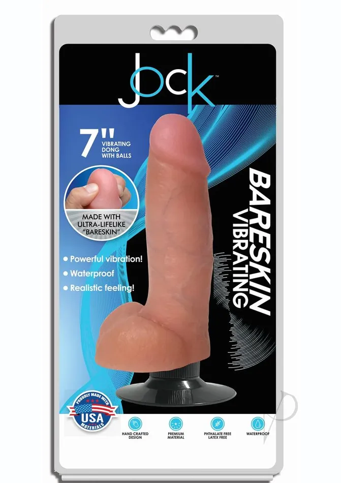 Jock Female Sex Toys Jock Bareskin Realistic Vibrating Dong with Balls 7in Vanilla Jock Female Sex Toys Jock Bareskin Realistic Vibrating Dong with Balls 7in Vanilla
