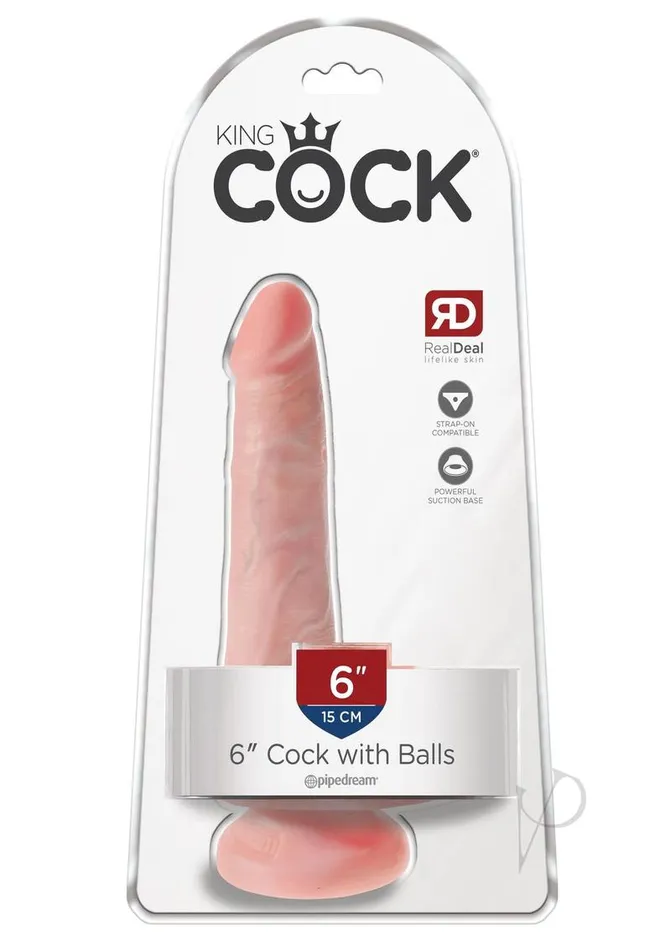 King Cock Dildos King Cock Dildo with Balls 6in Vanilla