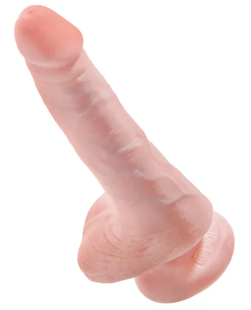 King Cock Dildos King Cock Dildo with Balls 6in Vanilla