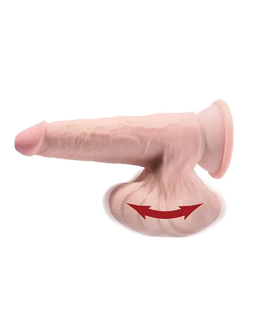 King Cock Dildos King Cock Triple Density Cock with Swinging Balls 6in Vanilla
