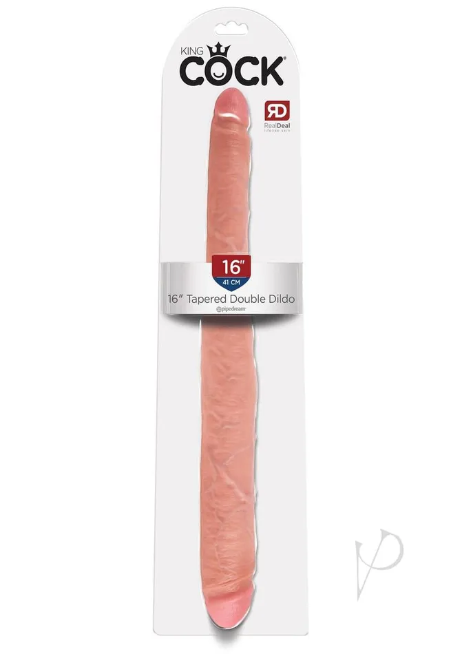 King Cock Tapered Double Dildo 16in Vanilla King Cock Dildos