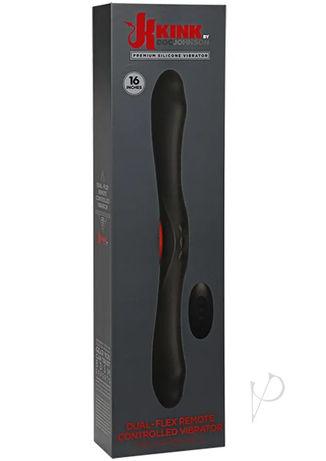 Kink Female Sex Toys Kink Dual Flex Vibrator with Remote Control Black