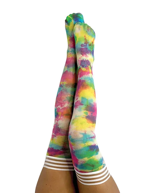 Kixies Gilly Tie Die Thigh High Bright Color D Kixies Vibrators