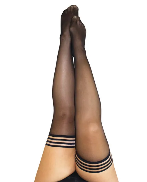 Kixies Taylor Silky Sheer Thigh High Black D Kixies Anal