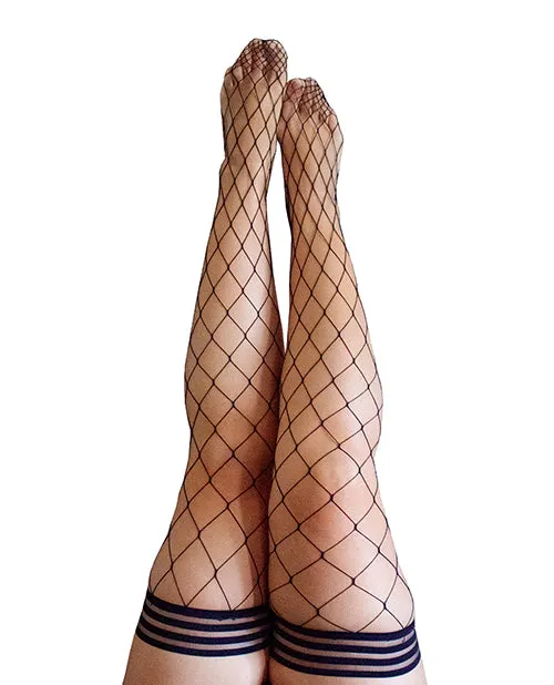 Kixies Anal Kixies Michelle Large Fishnet Thigh High Black D