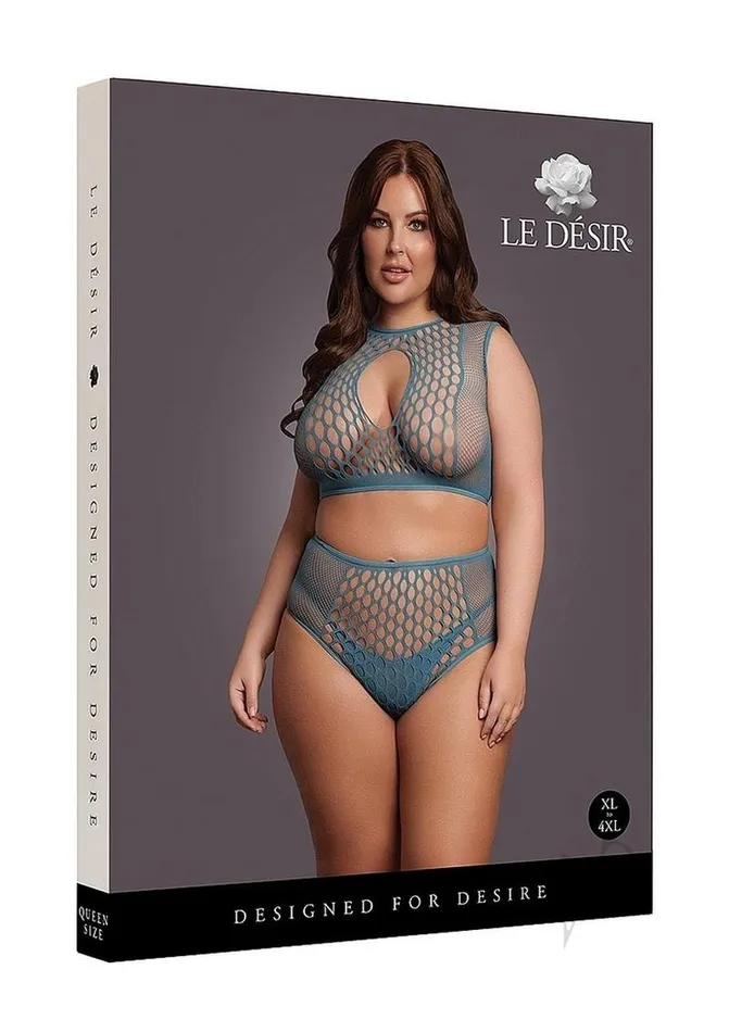 Le Desir Duo Net Key Hole Bra Set Queen Blue Le Desir Anal