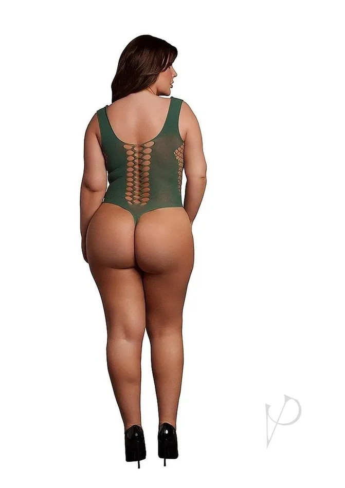 Le Desir Male Sex Toys Le Desir VNeck Teddy with Opaque Panels Queen Green Le Desir Male Sex Toys Le Desir VNeck Teddy with Opaque Panels Queen Green