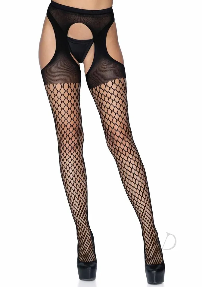 Leg Avenue Anal Leg Avenue Oval Net Suspender Hose with Opaque Top OS Black Leg Avenue Anal Leg Avenue Oval Net Suspender Hose with Opaque Top OS Black