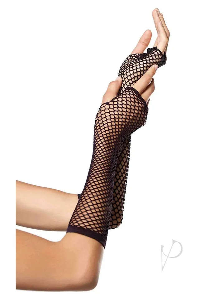 Leg Avenue Anal Leg Avenue Triangle Net Fingerless Gloves OS Black