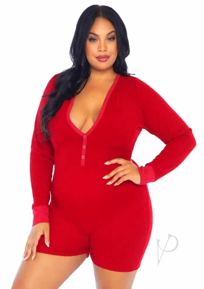 Leg Avenue Vibrators Leg Avenue Brushed Rib Romper Long Johns with Cheeky Snap Closure Back Flap 3X4X Red Leg Avenue Vibrators Leg Avenue Brushed Rib Romper Long Johns with Cheeky Snap Closure Back Flap 3X4X Red