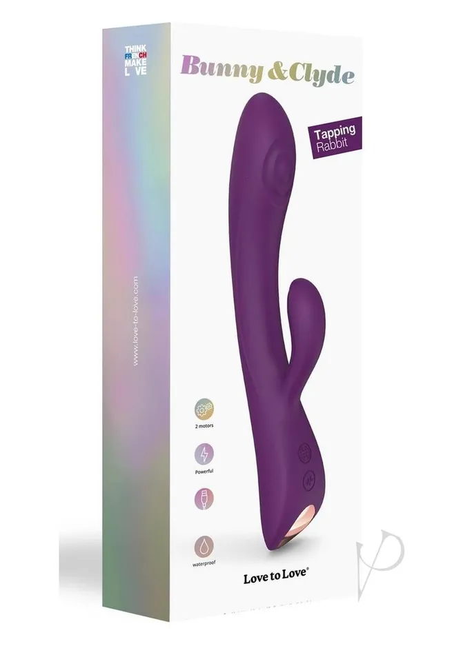 Love To Love Vibrators Bunny and Clyde Rechargeable Silicone Rabbit Vibrator Purple Rain Love To Love Vibrators Bunny and Clyde Rechargeable Silicone Rabbit Vibrator Purple Rain