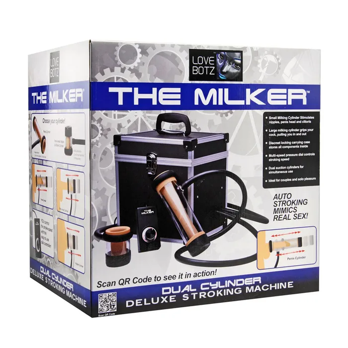 LoveBotz The Milker Dual Cylinder Deluxe Stroking Machine XR Brands Female Sex Toys