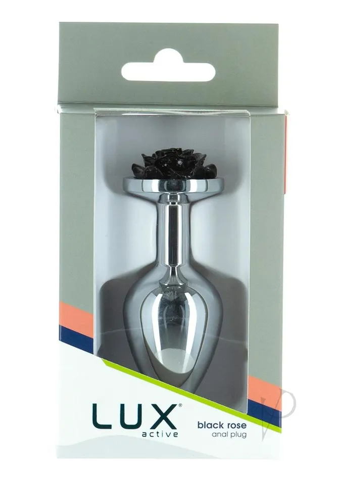 Lux Active Lux Active Rose Anal Plug 35in SilverBlack Anal