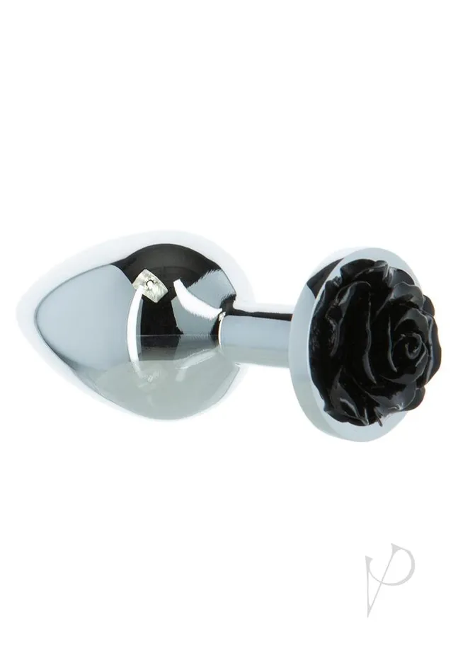 Lux Active Lux Active Rose Anal Plug 35in SilverBlack Anal
