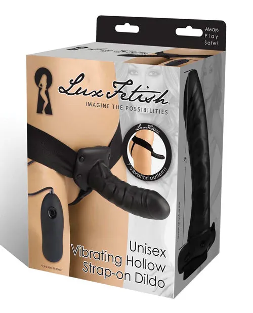 Lux Fetish Female Sex Toys Lux Fetish Unisex Vibrating Hollow StrapOn Dildo with Wired Remote Control 9in Black Lux Fetish Female Sex Toys Lux Fetish Unisex Vibrating Hollow StrapOn Dildo with Wired Remote Control 9in Black