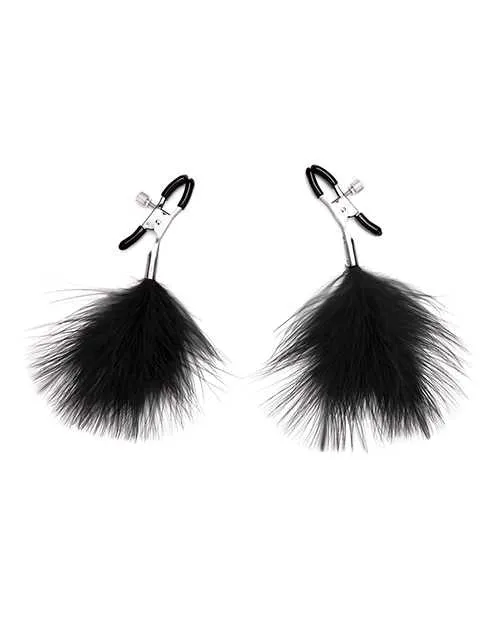 Lux Fetish Lux Fetish Feather Nipple Clamps Black Anal Lux Fetish Lux Fetish Feather Nipple Clamps Black Anal
