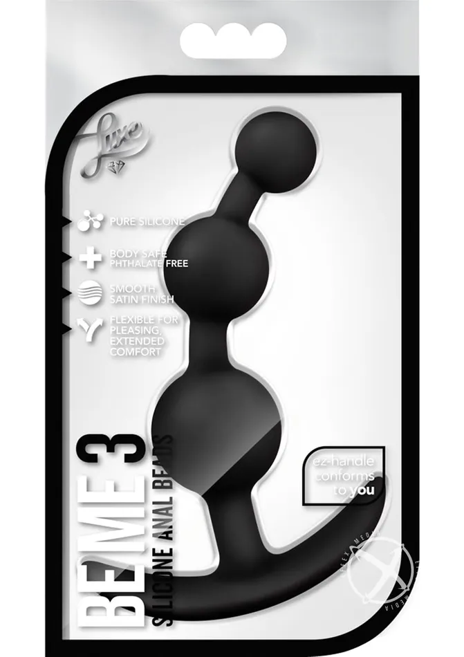 Luxe Anal Luxe Be Me 3 Silicone Butt Plug Black