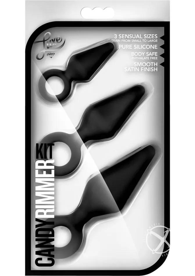 Luxe Luxe Night Rimmer Silicone Anal Kit 3 piece kit Black Anal