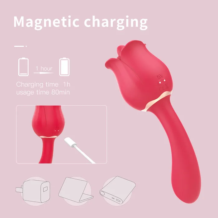 Luxury Rose Flower Handle Vibrator Wild Night Fantasies Vibrators