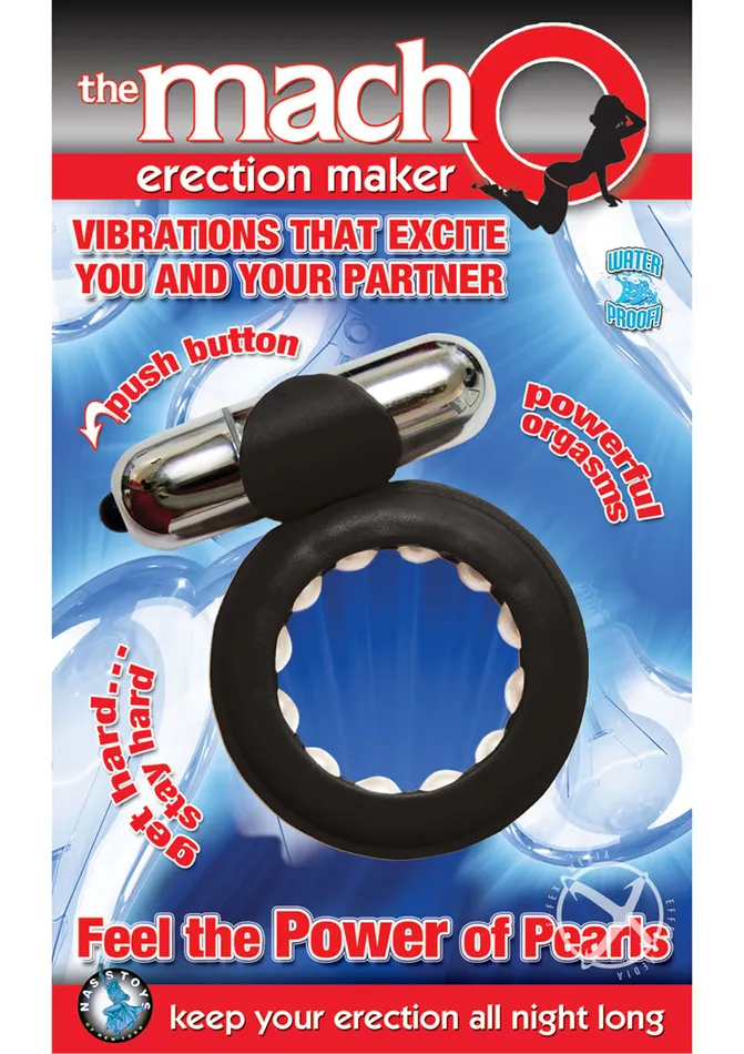 Macho Male Sex Toys The MachO Erection Maker Cock Ring Black