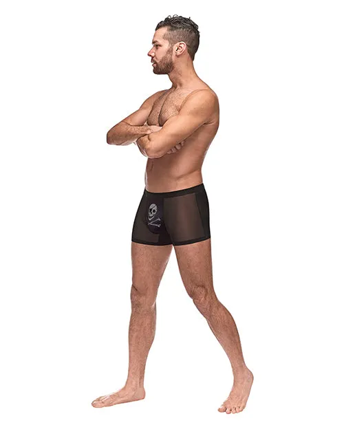 Male Power Anal Private Screening Micro Mesh Modal Skull Pouch Short Black SM Male Power Anal Private Screening Micro Mesh Modal Skull Pouch Short Black SM