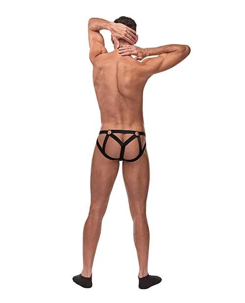 Male Power Cage Matte Strappy Ring Jock Black SM Male Sex Toys Male Power Cage Matte Strappy Ring Jock Black SM Male Sex Toys