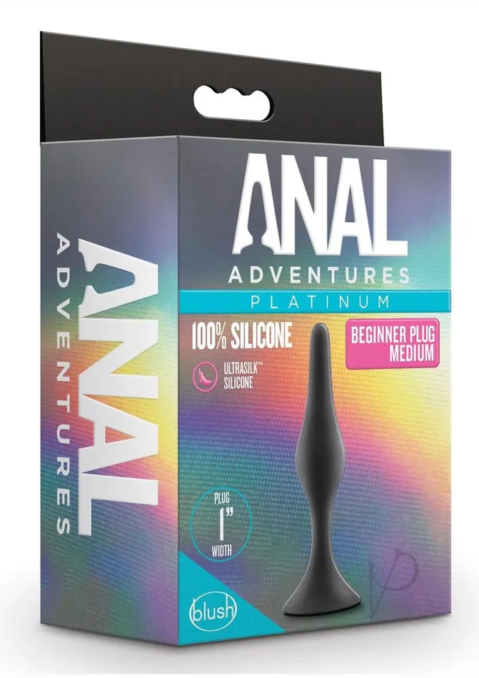 Male Sex Toys Anal Adventures Platinum Silicone Beginner Plug Medium Black Anal Adventures Male Sex Toys Anal Adventures Platinum Silicone Beginner Plug Medium Black Anal Adventures