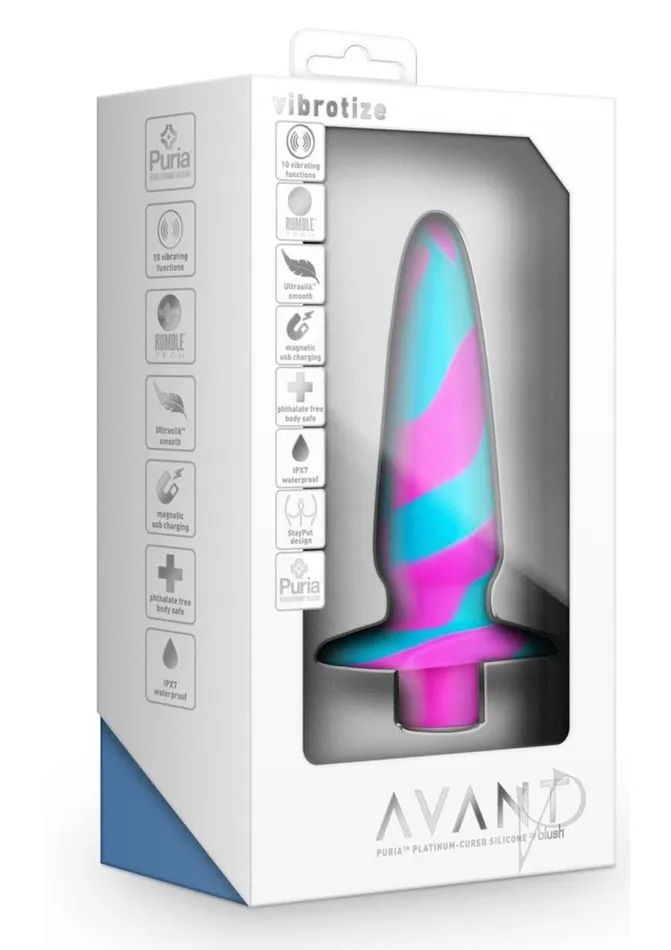 Male Sex Toys Avant Avant Vibrotize Rechargeable Silicone Anal Plug FuchsiaTurquoise Male Sex Toys Avant Avant Vibrotize Rechargeable Silicone Anal Plug FuchsiaTurquoise