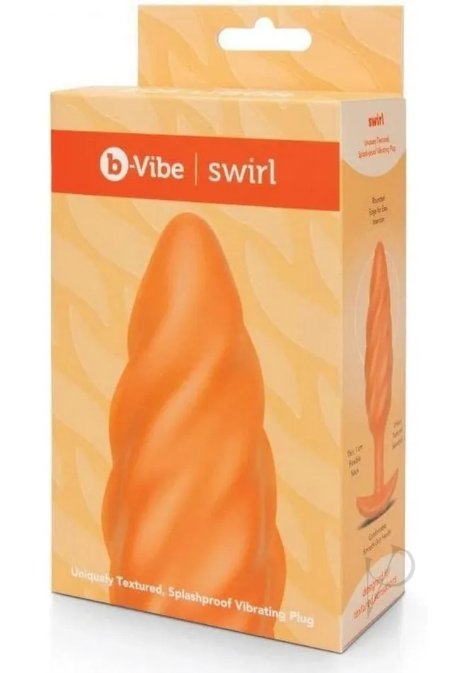 Male Sex Toys B Vibe BVibe Swirl Textured Rechargeable Silicone Anal Plug Orange Male Sex Toys B Vibe BVibe Swirl Textured Rechargeable Silicone Anal Plug Orange