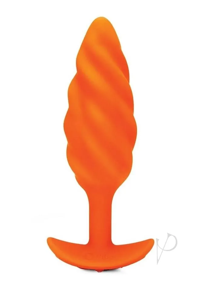 Male Sex Toys B Vibe BVibe Swirl Textured Rechargeable Silicone Anal Plug Orange Male Sex Toys B Vibe BVibe Swirl Textured Rechargeable Silicone Anal Plug Orange