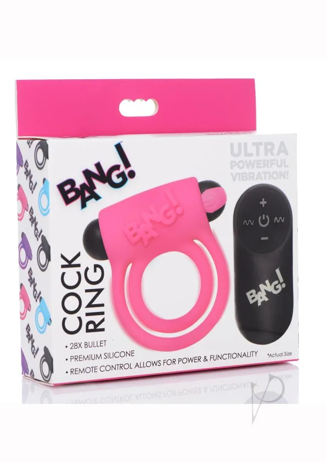 Male Sex Toys Bang Bang Silicone Rechargeable Cock Ring and Bullet with Remote Control Pink Male Sex Toys Bang Bang Silicone Rechargeable Cock Ring and Bullet with Remote Control Pink