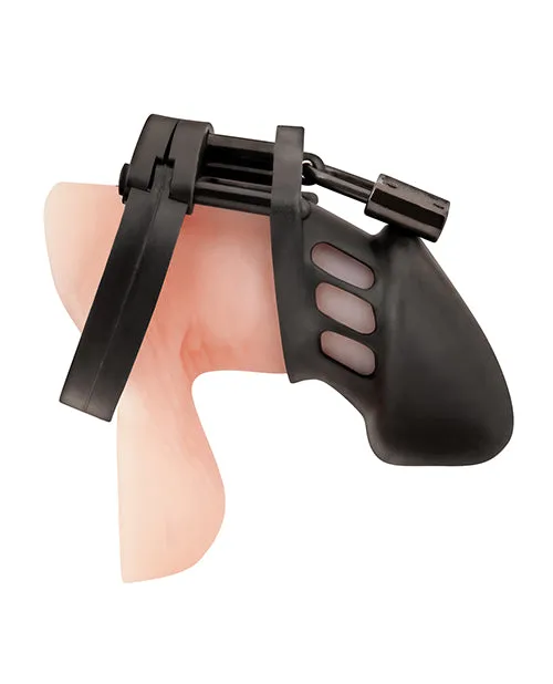 Male Sex Toys Blue Line Cand B Gear Silicone Chastity Cage Black Male Sex Toys Blue Line Cand B Gear Silicone Chastity Cage Black
