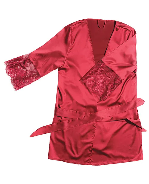 Male Sex Toys Coquette Stretch Satin Robe wEyelash Lace Sleeve Merlot OSXL Male Sex Toys Coquette Stretch Satin Robe wEyelash Lace Sleeve Merlot OSXL