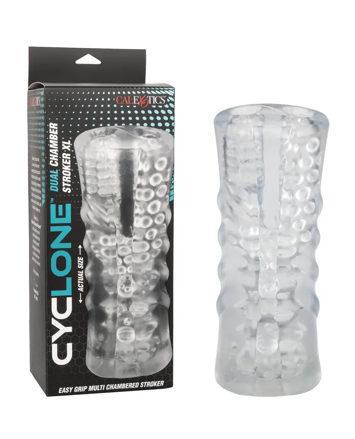 Male Sex Toys Cyclone Cyclone Dual Chamber Stroker XL Clear