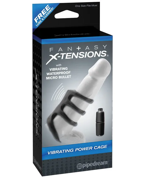 Male Sex Toys Fantasy XTensions Vibrating Power Cage Waterproof 35in Black Fantasy X Tensions